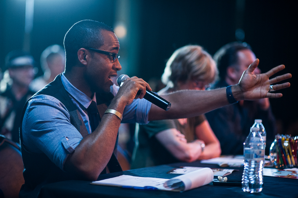 Christopher Brown and the celebrity judging panel / photo by Erica Ann Photography