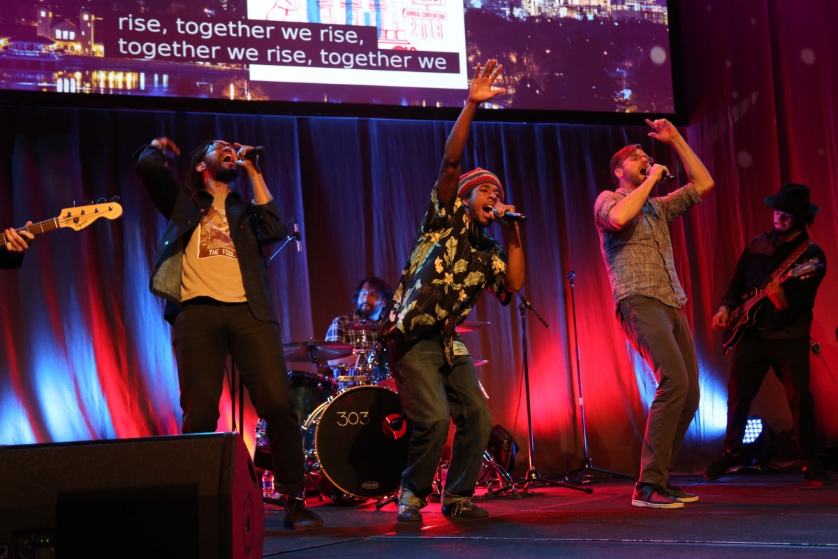 The Flobots and Youth on Record perform at Annual Convention. 